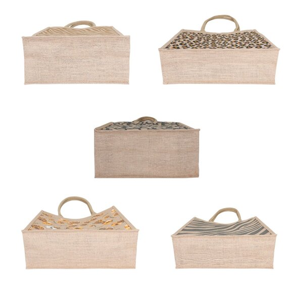 Printed Jute Bag Burlap Tote Bag for Bridesmaid Gift Travel Shopping Wedding - Picture 3 of 13